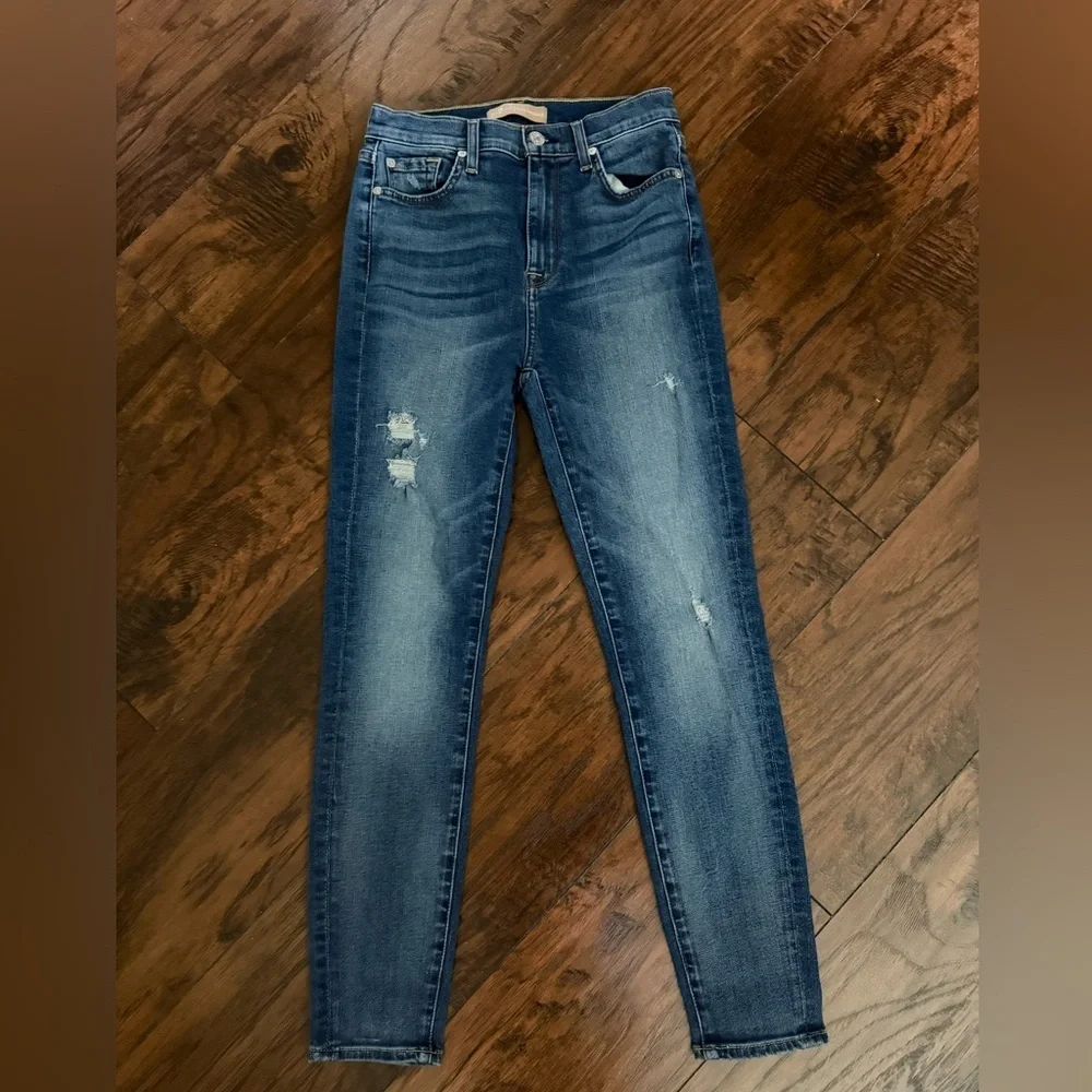 7 For All Mankind Luxe Vintage High Waist Ankle Skinny Jeans Size 26